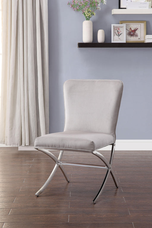 Daire Velvet & Chrome Side Chair - Premium Dining Chair from ACME East - Just $540.15! Shop now at Furniture Wholesale Plus  We are the best furniture store in Nashville, Hendersonville, Goodlettsville, Madison, Antioch, Mount Juliet, Lebanon, Gallatin, Springfield, Murfreesboro, Franklin, Brentwood