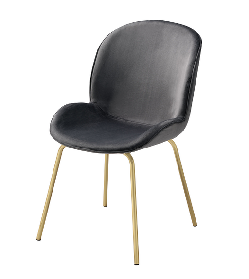 Chuchip Gray Velvet & Gold Side Chair - Premium Dining Chair from ACME East - Just $407.55! Shop now at Furniture Wholesale Plus  We are the best furniture store in Nashville, Hendersonville, Goodlettsville, Madison, Antioch, Mount Juliet, Lebanon, Gallatin, Springfield, Murfreesboro, Franklin, Brentwood