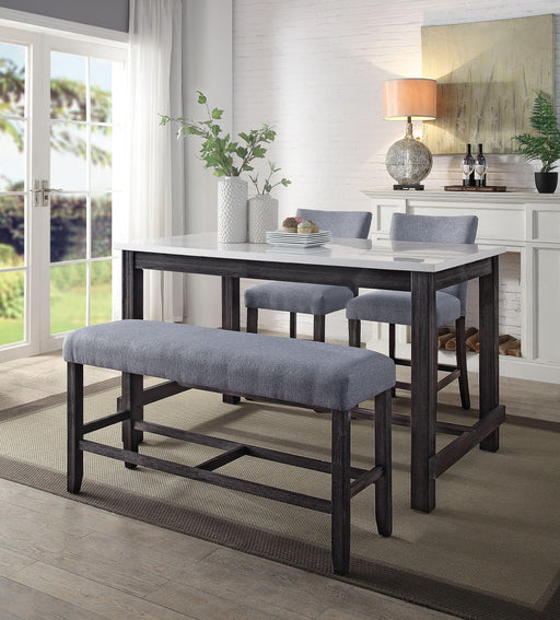 Yelena Marble & Weathered Espresso Counter Height Table - Premium Dining Table from ACME East - Just $725.40! Shop now at Furniture Wholesale Plus  We are the best furniture store in Nashville, Hendersonville, Goodlettsville, Madison, Antioch, Mount Juliet, Lebanon, Gallatin, Springfield, Murfreesboro, Franklin, Brentwood