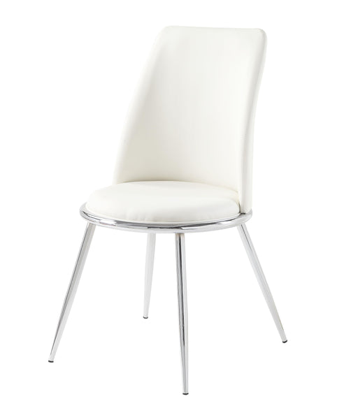 Weizor White PU & Chrome Side Chair - Premium Dining Chair from ACME East - Just $417.30! Shop now at Furniture Wholesale Plus  We are the best furniture store in Nashville, Hendersonville, Goodlettsville, Madison, Antioch, Mount Juliet, Lebanon, Gallatin, Springfield, Murfreesboro, Franklin, Brentwood