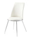 Weizor White PU & Chrome Side Chair - Premium Dining Chair from ACME East - Just $417.30! Shop now at Furniture Wholesale Plus  We are the best furniture store in Nashville, Hendersonville, Goodlettsville, Madison, Antioch, Mount Juliet, Lebanon, Gallatin, Springfield, Murfreesboro, Franklin, Brentwood