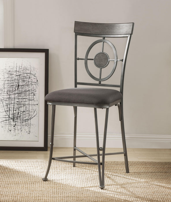 Landis Fabric & Gunmetal Counter Height Chair - Premium Dining Chair from ACME East - Just $376.35! Shop now at Furniture Wholesale Plus  We are the best furniture store in Nashville, Hendersonville, Goodlettsville, Madison, Antioch, Mount Juliet, Lebanon, Gallatin, Springfield, Murfreesboro, Franklin, Brentwood