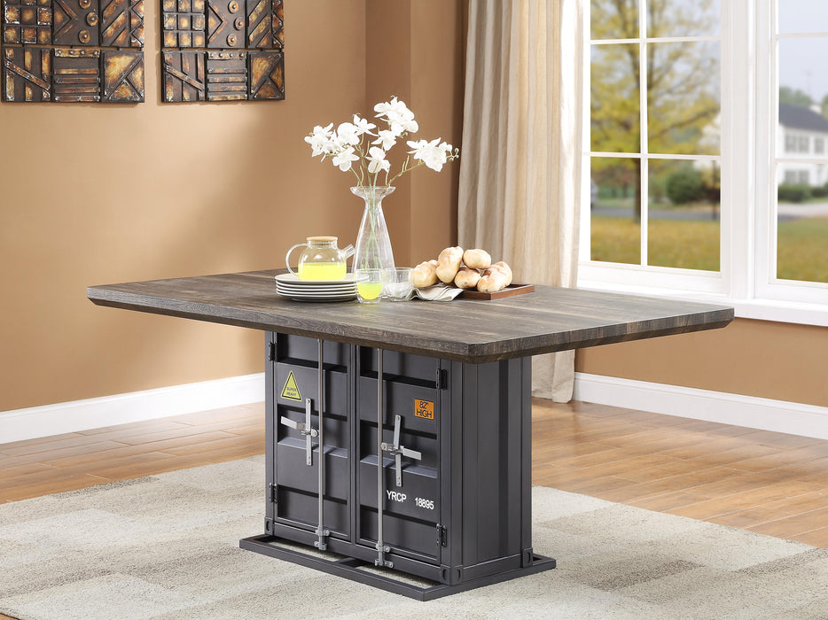 Cargo Antique Walnut & Gunmetal Dining Table - Premium Dining Table from ACME East - Just $871.65! Shop now at Furniture Wholesale Plus  We are the best furniture store in Nashville, Hendersonville, Goodlettsville, Madison, Antioch, Mount Juliet, Lebanon, Gallatin, Springfield, Murfreesboro, Franklin, Brentwood