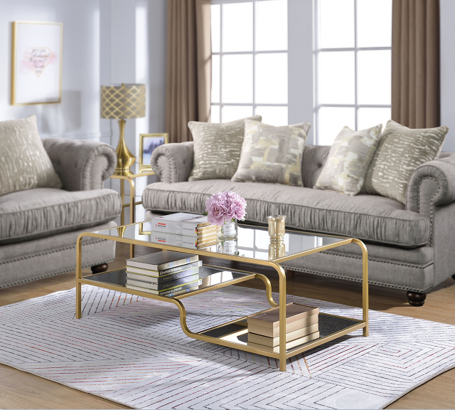 Astrid Gold & Mirror Coffee Table - Premium Coffee Table from ACME East - Just $411.45! Shop now at Furniture Wholesale Plus  We are the best furniture store in Nashville, Hendersonville, Goodlettsville, Madison, Antioch, Mount Juliet, Lebanon, Gallatin, Springfield, Murfreesboro, Franklin, Brentwood