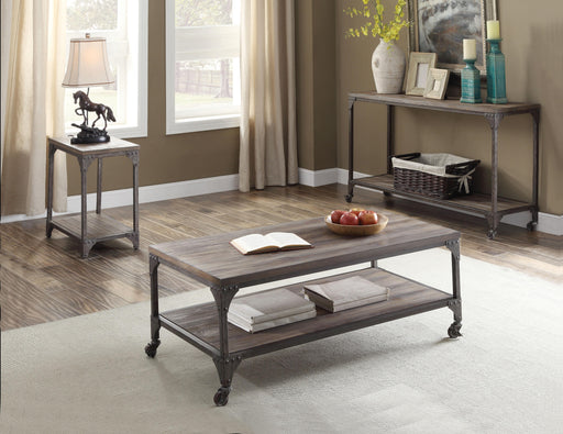 Gorden Weathered Oak & Antique Nickel Coffee Table - Premium Coffee Table from ACME East - Just $411.45! Shop now at Furniture Wholesale Plus  We are the best furniture store in Nashville, Hendersonville, Goodlettsville, Madison, Antioch, Mount Juliet, Lebanon, Gallatin, Springfield, Murfreesboro, Franklin, Brentwood