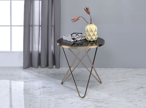 Valora Champagne & Black Glass End Table - Premium End Table from ACME East - Just $136.50! Shop now at Furniture Wholesale Plus  We are the best furniture store in Nashville, Hendersonville, Goodlettsville, Madison, Antioch, Mount Juliet, Lebanon, Gallatin, Springfield, Murfreesboro, Franklin, Brentwood