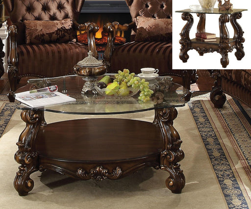 Versailles Cherry Oak & Clear Glass Coffee Table - Premium Coffee Table from ACME East - Just $867.75! Shop now at Furniture Wholesale Plus  We are the best furniture store in Nashville, Hendersonville, Goodlettsville, Madison, Antioch, Mount Juliet, Lebanon, Gallatin, Springfield, Murfreesboro, Franklin, Brentwood
