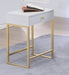 Coleen White & Brass Side Table - Premium Side Table from ACME East - Just $150.15! Shop now at Furniture Wholesale Plus  We are the best furniture store in Nashville, Hendersonville, Goodlettsville, Madison, Antioch, Mount Juliet, Lebanon, Gallatin, Springfield, Murfreesboro, Franklin, Brentwood