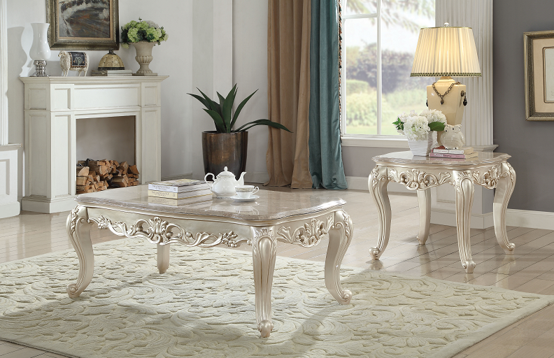 Gorsedd Marble & Antique White Coffee Table - Premium Coffee Table from ACME East - Just $973.05! Shop now at Furniture Wholesale Plus  We are the best furniture store in Nashville, Hendersonville, Goodlettsville, Madison, Antioch, Mount Juliet, Lebanon, Gallatin, Springfield, Murfreesboro, Franklin, Brentwood
