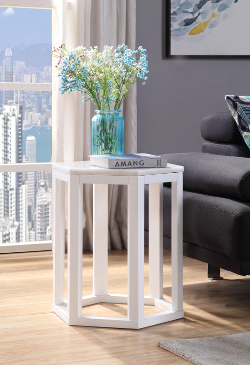 Reon Marble & White End Table (2Pc Pk) - Premium End Table Set from ACME East - Just $364.65! Shop now at Furniture Wholesale Plus  We are the best furniture store in Nashville, Hendersonville, Goodlettsville, Madison, Antioch, Mount Juliet, Lebanon, Gallatin, Springfield, Murfreesboro, Franklin, Brentwood