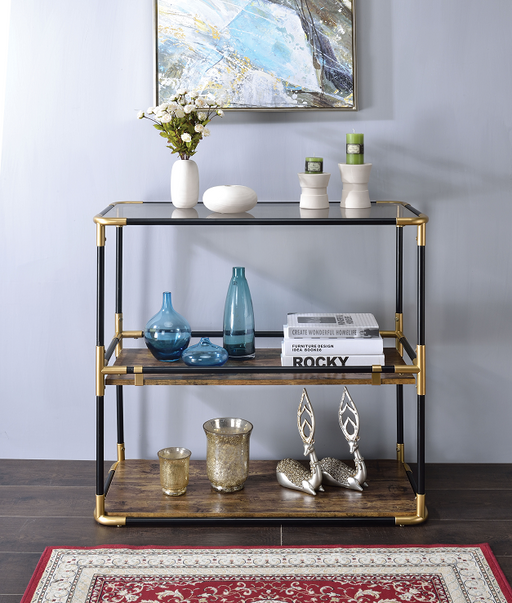 Heleris Black/Gold & Smoky Glass Console Table - Premium Console Table from ACME East - Just $352.95! Shop now at Furniture Wholesale Plus  We are the best furniture store in Nashville, Hendersonville, Goodlettsville, Madison, Antioch, Mount Juliet, Lebanon, Gallatin, Springfield, Murfreesboro, Franklin, Brentwood
