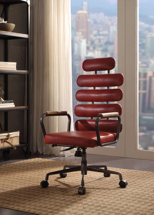 Calan Antique Red Top Grain Leather Office Chair - Premium Office Chair from ACME East - Just $928.20! Shop now at Furniture Wholesale Plus  We are the best furniture store in Nashville, Hendersonville, Goodlettsville, Madison, Antioch, Mount Juliet, Lebanon, Gallatin, Springfield, Murfreesboro, Franklin, Brentwood