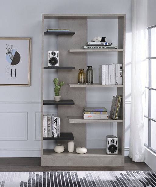Magna Faux Concrete & Black Bookshelf - Premium Bookcase from ACME East - Just $477.75! Shop now at Furniture Wholesale Plus  We are the best furniture store in Nashville, Hendersonville, Goodlettsville, Madison, Antioch, Mount Juliet, Lebanon, Gallatin, Springfield, Murfreesboro, Franklin, Brentwood