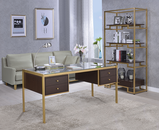 Yumia Gold & Clear Glass Desk - Premium Desk from ACME East - Just $959.40! Shop now at Furniture Wholesale Plus  We are the best furniture store in Nashville, Hendersonville, Goodlettsville, Madison, Antioch, Mount Juliet, Lebanon, Gallatin, Springfield, Murfreesboro, Franklin, Brentwood