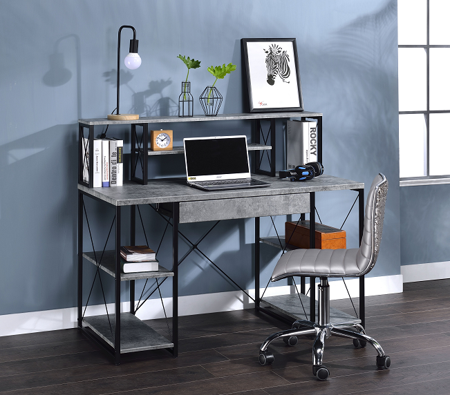 Amiel Faux Concrete & Black Desk - Premium Desk from ACME East - Just $276.90! Shop now at Furniture Wholesale Plus  We are the best furniture store in Nashville, Hendersonville, Goodlettsville, Madison, Antioch, Mount Juliet, Lebanon, Gallatin, Springfield, Murfreesboro, Franklin, Brentwood