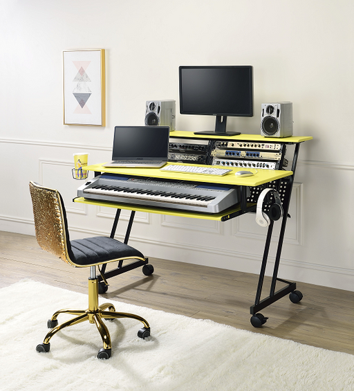 Suitor Yellow & Black Computer Desk - Premium Desk from ACME East - Just $327.60! Shop now at Furniture Wholesale Plus  We are the best furniture store in Nashville, Hendersonville, Goodlettsville, Madison, Antioch, Mount Juliet, Lebanon, Gallatin, Springfield, Murfreesboro, Franklin, Brentwood