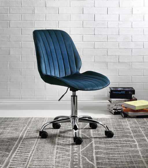 Muata Twilight Blue Velvet & Chrome Office Chair - Premium Office Chair from ACME East - Just $226.20! Shop now at Furniture Wholesale Plus  We are the best furniture store in Nashville, Hendersonville, Goodlettsville, Madison, Antioch, Mount Juliet, Lebanon, Gallatin, Springfield, Murfreesboro, Franklin, Brentwood
