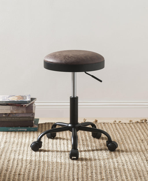 Ouray Vintage Mocha PU & Black Adjustable Stool - Premium Barstool from ACME East - Just $161.85! Shop now at Furniture Wholesale Plus  We are the best furniture store in Nashville, Hendersonville, Goodlettsville, Madison, Antioch, Mount Juliet, Lebanon, Gallatin, Springfield, Murfreesboro, Franklin, Brentwood