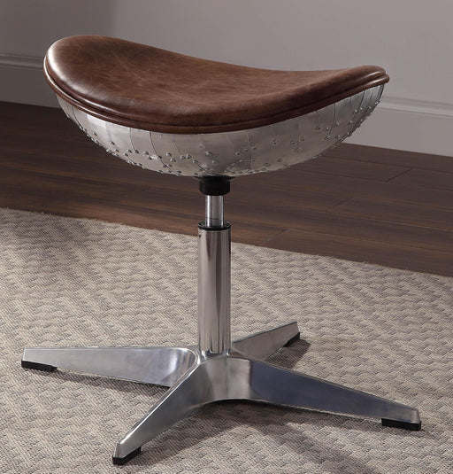 Brancaster Retro Brown Top Grain Leather & Aluminum Stool - Premium Barstool from ACME East - Just $645.45! Shop now at Furniture Wholesale Plus  We are the best furniture store in Nashville, Hendersonville, Goodlettsville, Madison, Antioch, Mount Juliet, Lebanon, Gallatin, Springfield, Murfreesboro, Franklin, Brentwood