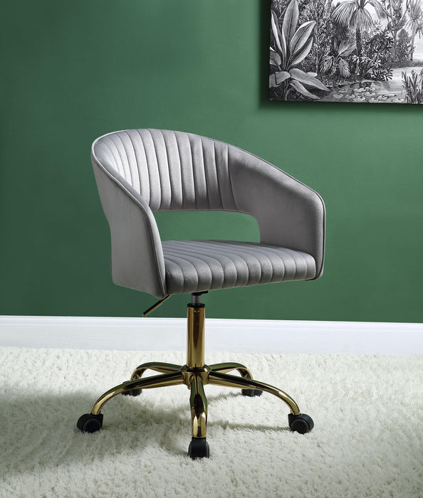 Hopi Gray Velvet & Gold Office Chair - Premium Office Chair from ACME East - Just $343.20! Shop now at Furniture Wholesale Plus  We are the best furniture store in Nashville, Hendersonville, Goodlettsville, Madison, Antioch, Mount Juliet, Lebanon, Gallatin, Springfield, Murfreesboro, Franklin, Brentwood