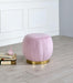 Zinnia Pink Carnation Velvet & Gold Ottoman - Premium Ottoman from ACME East - Just $195! Shop now at Furniture Wholesale Plus  We are the best furniture store in Nashville, Hendersonville, Goodlettsville, Madison, Antioch, Mount Juliet, Lebanon, Gallatin, Springfield, Murfreesboro, Franklin, Brentwood
