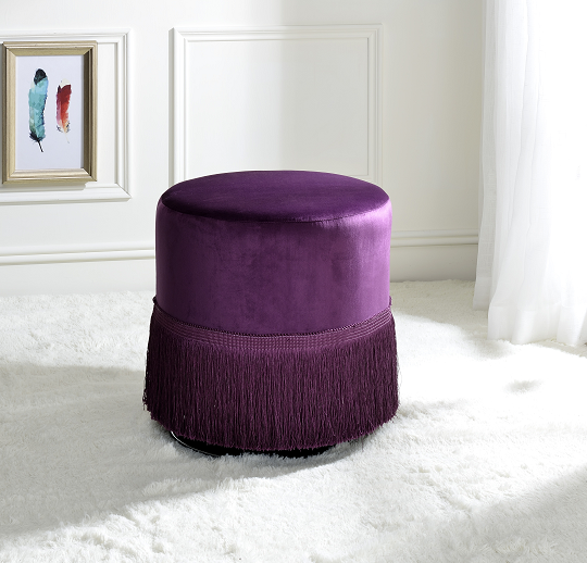 Clivia Eggplant Velvet Ottoman - Premium Ottoman from ACME East - Just $167.70! Shop now at Furniture Wholesale Plus  We are the best furniture store in Nashville, Hendersonville, Goodlettsville, Madison, Antioch, Mount Juliet, Lebanon, Gallatin, Springfield, Murfreesboro, Franklin, Brentwood
