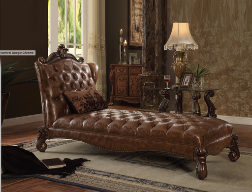 Versailles 2-Tone Light Brown PU & Cherry Oak Chaise & Pillow - Premium Chaise from ACME East - Just $1846.65! Shop now at Furniture Wholesale Plus  We are the best furniture store in Nashville, Hendersonville, Goodlettsville, Madison, Antioch, Mount Juliet, Lebanon, Gallatin, Springfield, Murfreesboro, Franklin, Brentwood