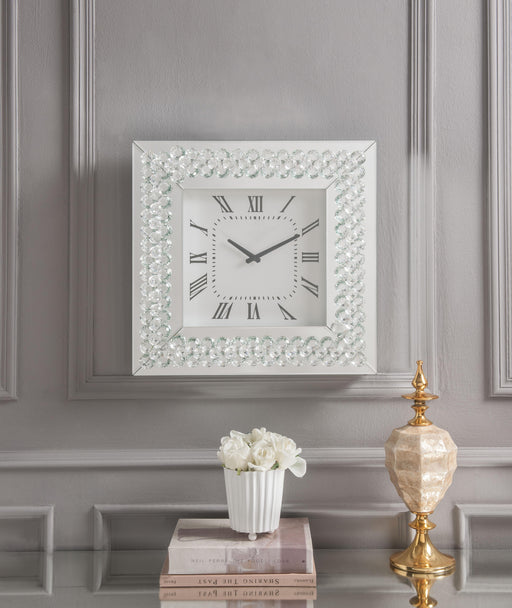 Lotus Mirrored & Faux Crystals Wall Clock - Premium Wall Clock from ACME East - Just $232.05! Shop now at Furniture Wholesale Plus  We are the best furniture store in Nashville, Hendersonville, Goodlettsville, Madison, Antioch, Mount Juliet, Lebanon, Gallatin, Springfield, Murfreesboro, Franklin, Brentwood
