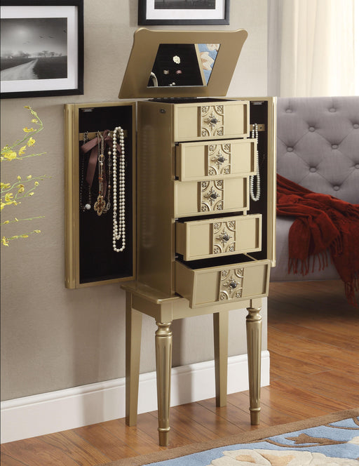 Tammy Gold Jewelry Armoire - Premium Armoire from ACME East - Just $310.05! Shop now at Furniture Wholesale Plus  We are the best furniture store in Nashville, Hendersonville, Goodlettsville, Madison, Antioch, Mount Juliet, Lebanon, Gallatin, Springfield, Murfreesboro, Franklin, Brentwood