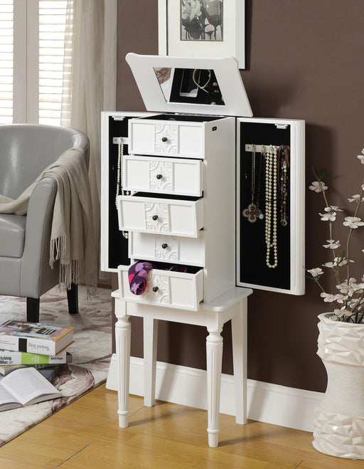 Tammy White Jewelry Armoire - Premium Armoire from ACME East - Just $310.05! Shop now at Furniture Wholesale Plus  We are the best furniture store in Nashville, Hendersonville, Goodlettsville, Madison, Antioch, Mount Juliet, Lebanon, Gallatin, Springfield, Murfreesboro, Franklin, Brentwood