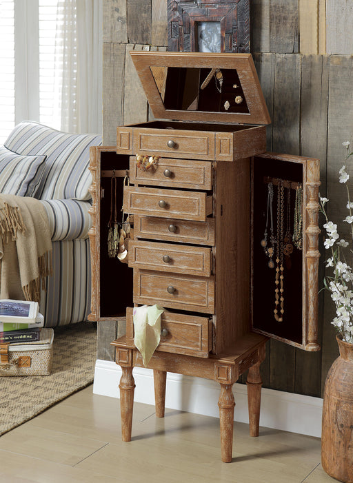 Taline Weathered Oak Jewelry Armoire - Premium Armoire from ACME East - Just $329.55! Shop now at Furniture Wholesale Plus  We are the best furniture store in Nashville, Hendersonville, Goodlettsville, Madison, Antioch, Mount Juliet, Lebanon, Gallatin, Springfield, Murfreesboro, Franklin, Brentwood