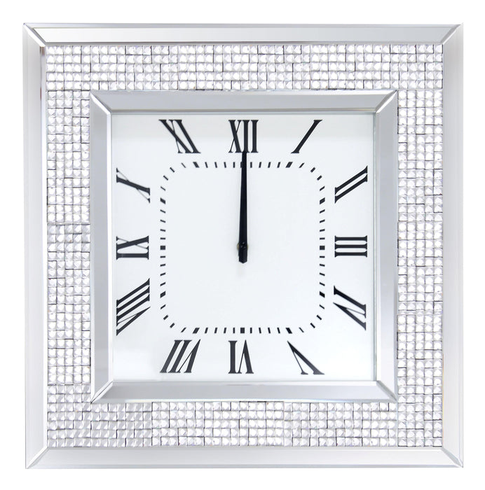 Iama Mirrored & Faux Rhinestones Wall Clock - Premium Wall Clock from ACME East - Just $134.55! Shop now at Furniture Wholesale Plus  We are the best furniture store in Nashville, Hendersonville, Goodlettsville, Madison, Antioch, Mount Juliet, Lebanon, Gallatin, Springfield, Murfreesboro, Franklin, Brentwood