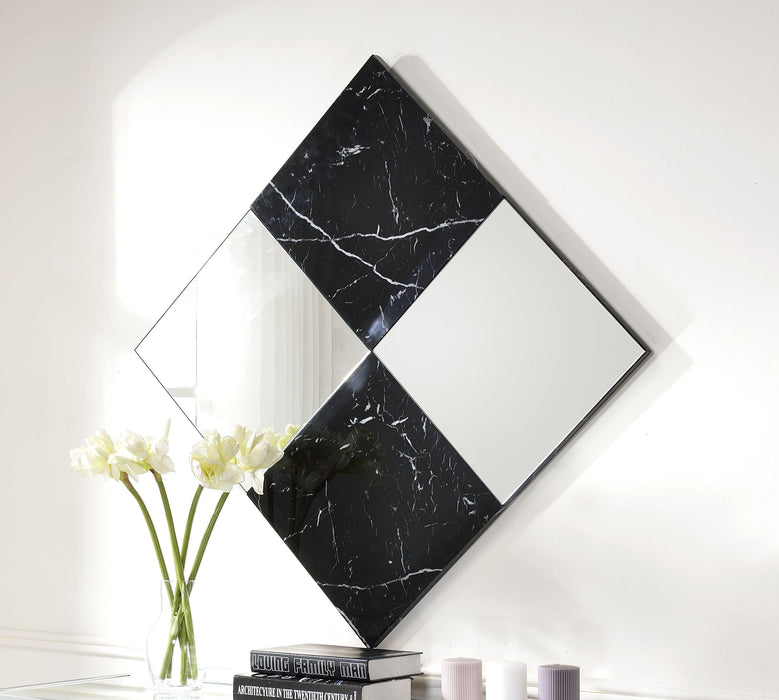 Angwin Mirrored & Faux Marble Accent Mirror (Wall) - Premium Mirror from ACME East - Just $218.40! Shop now at Furniture Wholesale Plus  We are the best furniture store in Nashville, Hendersonville, Goodlettsville, Madison, Antioch, Mount Juliet, Lebanon, Gallatin, Springfield, Murfreesboro, Franklin, Brentwood