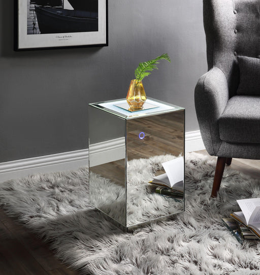 Nyoka Mirrored & Faux Gems Accent Table (LED) - Premium Nightstand from ACME East - Just $302.25! Shop now at Furniture Wholesale Plus  We are the best furniture store in Nashville, Hendersonville, Goodlettsville, Madison, Antioch, Mount Juliet, Lebanon, Gallatin, Springfield, Murfreesboro, Franklin, Brentwood
