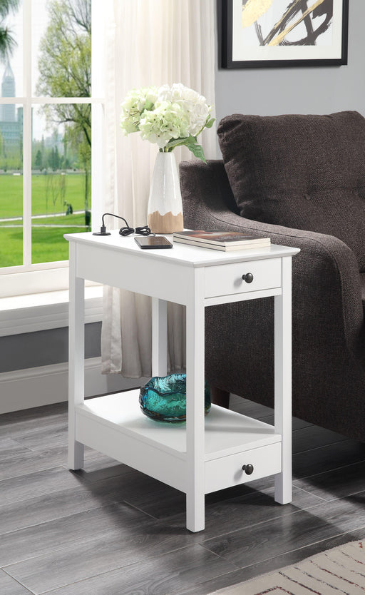 Byzad White Side Table (USB Charging Dock) - Premium Side Table from ACME East - Just $173.55! Shop now at Furniture Wholesale Plus  We are the best furniture store in Nashville, Hendersonville, Goodlettsville, Madison, Antioch, Mount Juliet, Lebanon, Gallatin, Springfield, Murfreesboro, Franklin, Brentwood