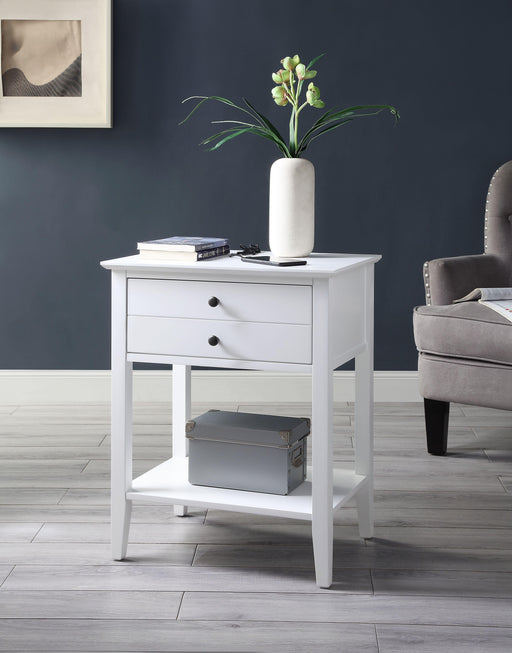 Grardor White Side Table (USB Charging Dock) - Premium Side Table from ACME East - Just $183.30! Shop now at Furniture Wholesale Plus  We are the best furniture store in Nashville, Hendersonville, Goodlettsville, Madison, Antioch, Mount Juliet, Lebanon, Gallatin, Springfield, Murfreesboro, Franklin, Brentwood