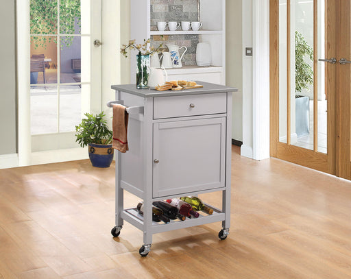 Hoogzen Stainless Steel & Gray Kitchen Cart - Premium Kitchen Cart from ACME East - Just $362.70! Shop now at Furniture Wholesale Plus  We are the best furniture store in Nashville, Hendersonville, Goodlettsville, Madison, Antioch, Mount Juliet, Lebanon, Gallatin, Springfield, Murfreesboro, Franklin, Brentwood