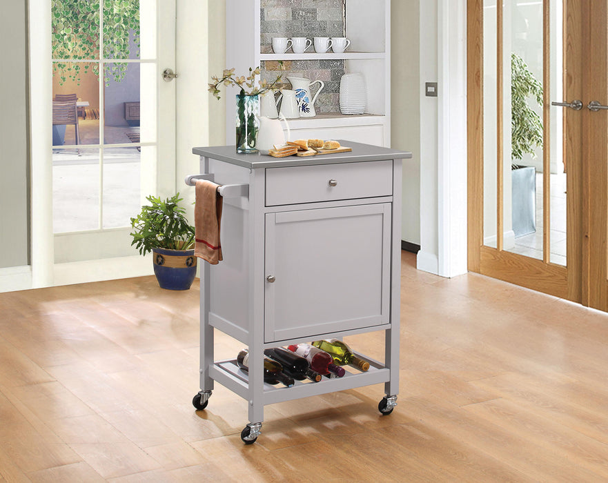 Hoogzen Stainless Steel & Gray Kitchen Cart - Premium Kitchen Cart from ACME East - Just $362.70! Shop now at Furniture Wholesale Plus  We are the best furniture store in Nashville, Hendersonville, Goodlettsville, Madison, Antioch, Mount Juliet, Lebanon, Gallatin, Springfield, Murfreesboro, Franklin, Brentwood