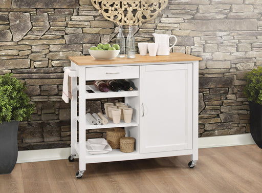 Ottawa Natural & White Kitchen Cart - Premium Kitchen Cart from ACME East - Just $409.50! Shop now at Furniture Wholesale Plus  We are the best furniture store in Nashville, Hendersonville, Goodlettsville, Madison, Antioch, Mount Juliet, Lebanon, Gallatin, Springfield, Murfreesboro, Franklin, Brentwood
