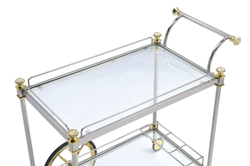 Cyrus Silver/Gold & Clear Glass Serving Cart - Premium Server from ACME East - Just $345.15! Shop now at Furniture Wholesale Plus  We are the best furniture store in Nashville, Hendersonville, Goodlettsville, Madison, Antioch, Mount Juliet, Lebanon, Gallatin, Springfield, Murfreesboro, Franklin, Brentwood
