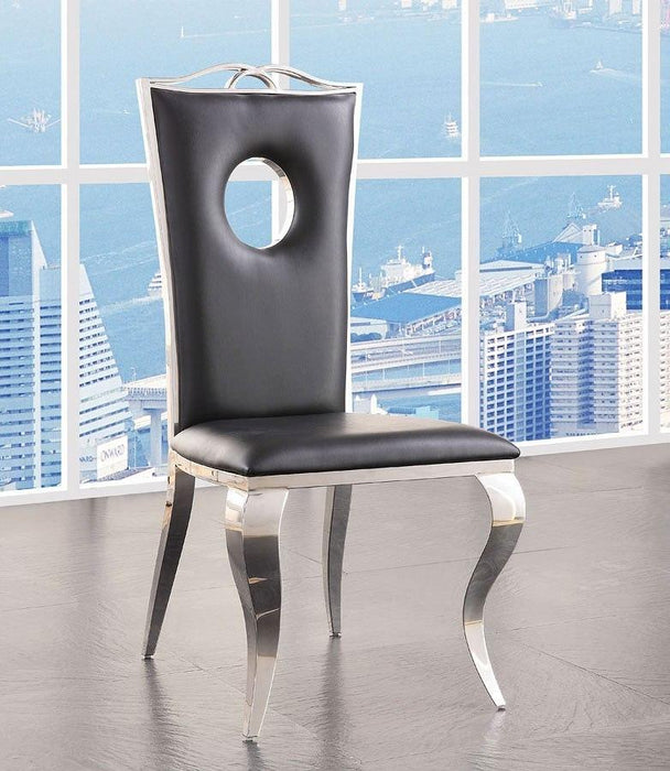 ACME Cyrene Faux Leather Side Chair (Set of 2) in Stainless Steel 62078 - Premium Side Chair from ACME East - Just $778.05! Shop now at Furniture Wholesale Plus  We are the best furniture store in Nashville, Hendersonville, Goodlettsville, Madison, Antioch, Mount Juliet, Lebanon, Gallatin, Springfield, Murfreesboro, Franklin, Brentwood