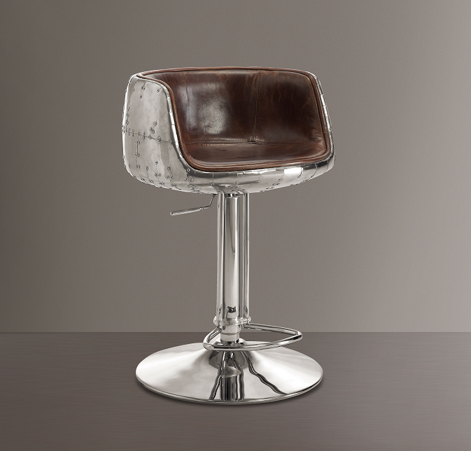 Brancaster Vintage Brown Top Grain Leather & Aluminum Adjustable Stool (1Pc) - Premium Barstool from ACME East - Just $1132.95! Shop now at Furniture Wholesale Plus  We are the best furniture store in Nashville, Hendersonville, Goodlettsville, Madison, Antioch, Mount Juliet, Lebanon, Gallatin, Springfield, Murfreesboro, Franklin, Brentwood