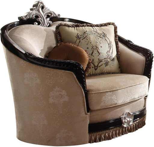 Acme Furniture Ernestine Chair with 2 Pillows in Tan and Black 52112 - Premium Chair from ACME East - Just $1852.50! Shop now at Furniture Wholesale Plus  We are the best furniture store in Nashville, Hendersonville, Goodlettsville, Madison, Antioch, Mount Juliet, Lebanon, Gallatin, Springfield, Murfreesboro, Franklin, Brentwood