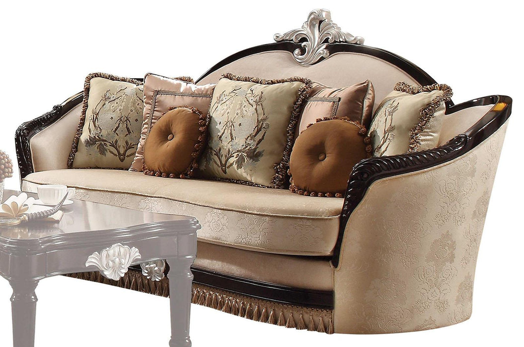 Acme Furniture Ernestine Sofa with 7 Pillows in Tan and Black 52110 - Premium Sofa from ACME East - Just $3426.15! Shop now at Furniture Wholesale Plus  We are the best furniture store in Nashville, Hendersonville, Goodlettsville, Madison, Antioch, Mount Juliet, Lebanon, Gallatin, Springfield, Murfreesboro, Franklin, Brentwood