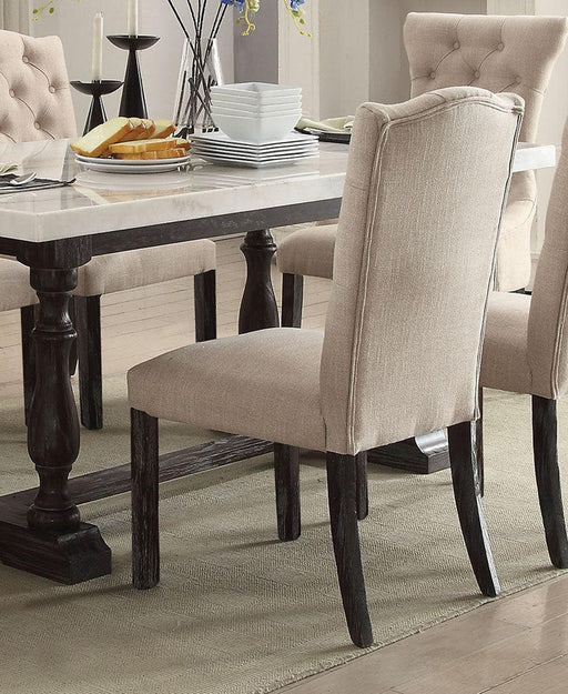 Acme Furniture Gerardo Upholstered Side Chair in Beige and Espresso (Set of 2) 60822 - Premium Side Chair from ACME East - Just $430.95! Shop now at Furniture Wholesale Plus  We are the best furniture store in Nashville, Hendersonville, Goodlettsville, Madison, Antioch, Mount Juliet, Lebanon, Gallatin, Springfield, Murfreesboro, Franklin, Brentwood