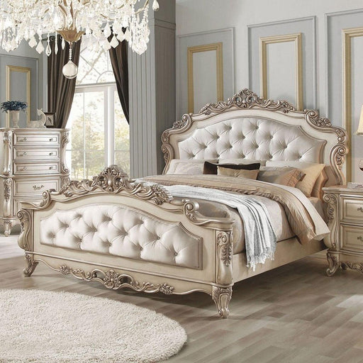 Acme Furniture Gorsedd King Panel Bed in Antique White - Premium Bed from ACME East - Just $2683.20! Shop now at Furniture Wholesale Plus  We are the best furniture store in Nashville, Hendersonville, Goodlettsville, Madison, Antioch, Mount Juliet, Lebanon, Gallatin, Springfield, Murfreesboro, Franklin, Brentwood