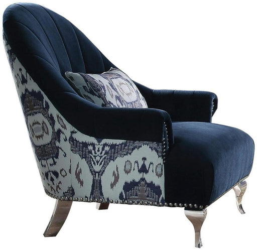 Acme Furniture Jaborosa Chair with 1 Pillow in Blue 50347 - Premium Chair from ACME East - Just $781.95! Shop now at Furniture Wholesale Plus  We are the best furniture store in Nashville, Hendersonville, Goodlettsville, Madison, Antioch, Mount Juliet, Lebanon, Gallatin, Springfield, Murfreesboro, Franklin, Brentwood