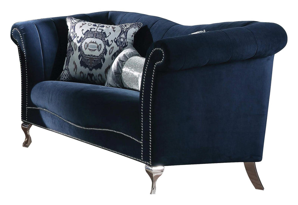 Acme Furniture Jaborosa Loveseat with 2 Pillows in Blue 50345 - Premium Loveseat from ACME East - Just $1602.90! Shop now at Furniture Wholesale Plus  We are the best furniture store in Nashville, Hendersonville, Goodlettsville, Madison, Antioch, Mount Juliet, Lebanon, Gallatin, Springfield, Murfreesboro, Franklin, Brentwood