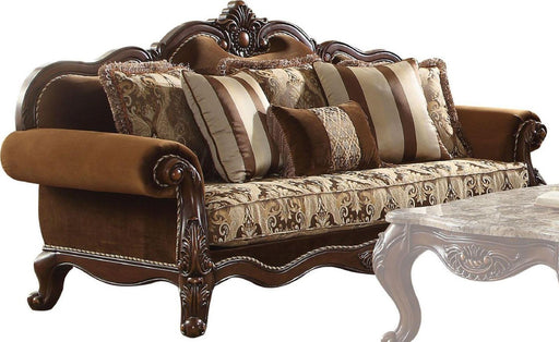 Acme Furniture Jardena Sofa with 6 Pillows in Cherry Oak 50655 - Premium Sofa from ACME East - Just $3131.70! Shop now at Furniture Wholesale Plus  We are the best furniture store in Nashville, Hendersonville, Goodlettsville, Madison, Antioch, Mount Juliet, Lebanon, Gallatin, Springfield, Murfreesboro, Franklin, Brentwood