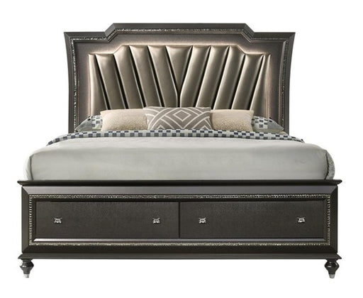 Acme Furniture Kaitlyn LED Headboard King Storage Bed in Metallic Gray 27277EK - Premium Bed from ACME East - Just $1677! Shop now at Furniture Wholesale Plus  We are the best furniture store in Nashville, Hendersonville, Goodlettsville, Madison, Antioch, Mount Juliet, Lebanon, Gallatin, Springfield, Murfreesboro, Franklin, Brentwood